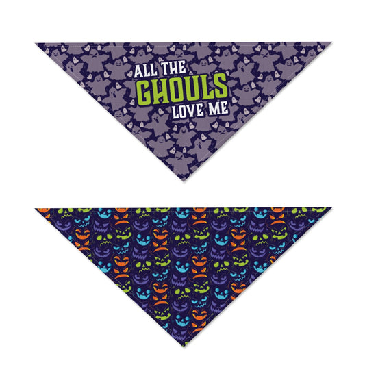 All The Ghouls Love Me Double Sided Pet Bandana