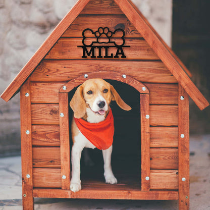 Bone & Paw Dog House Metal Sign