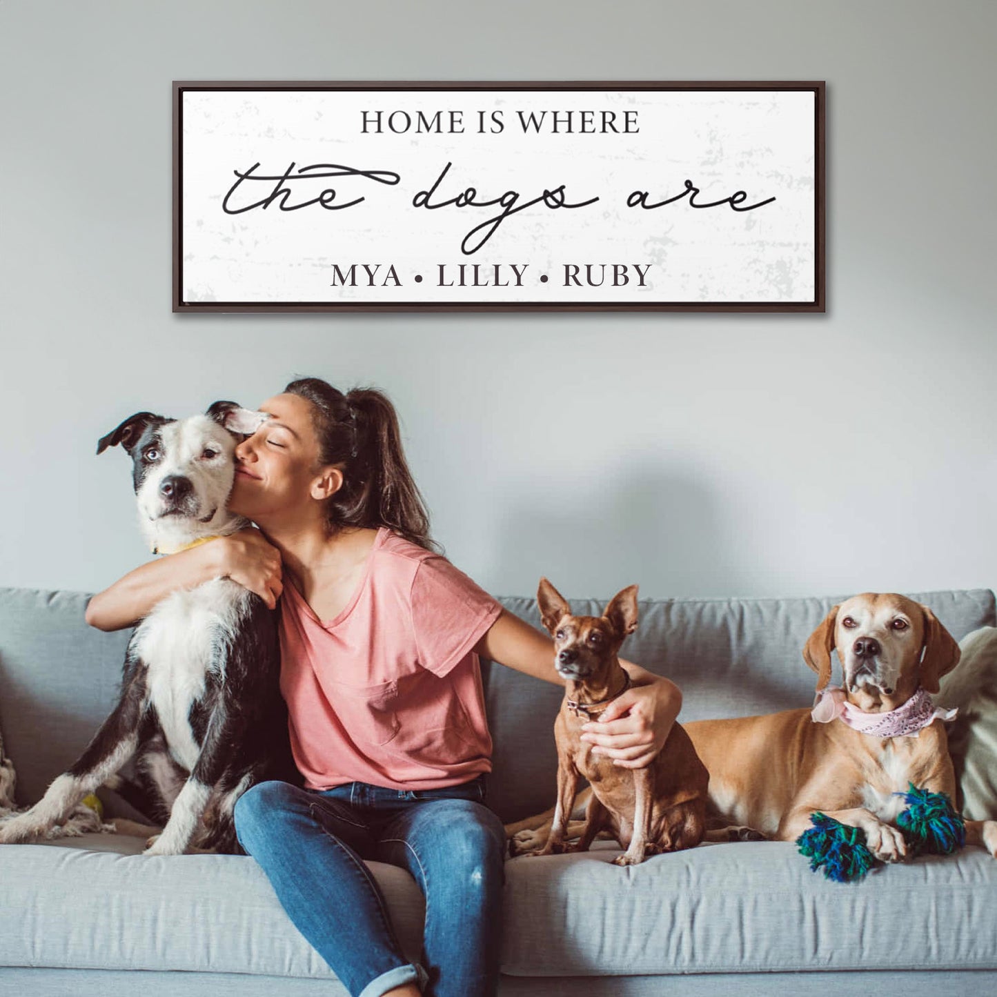 Home Is Where The Dogs Are Personalized Canvas Frame