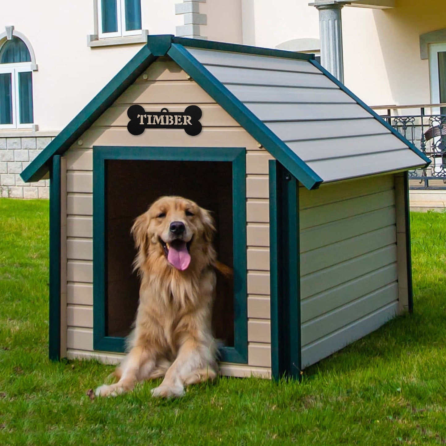 Personalized Bone Dog House Metal Sign