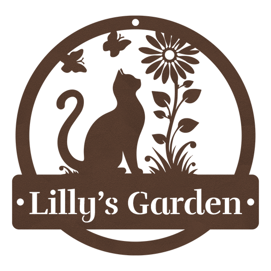 Cat Garden Metal Sign