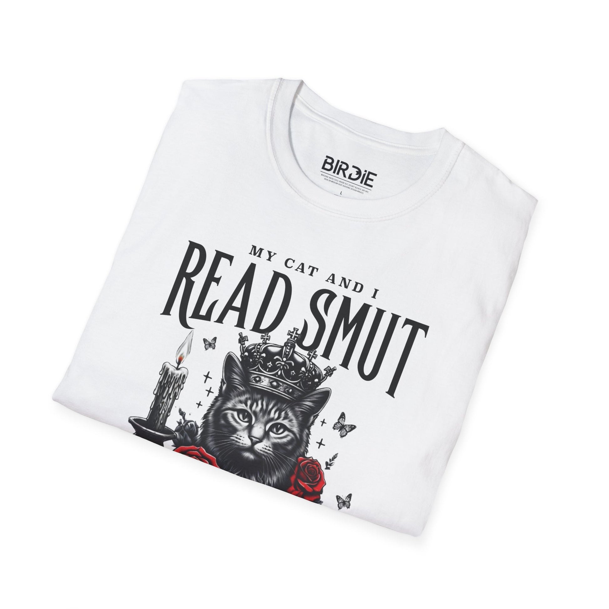 books and cat t shirt