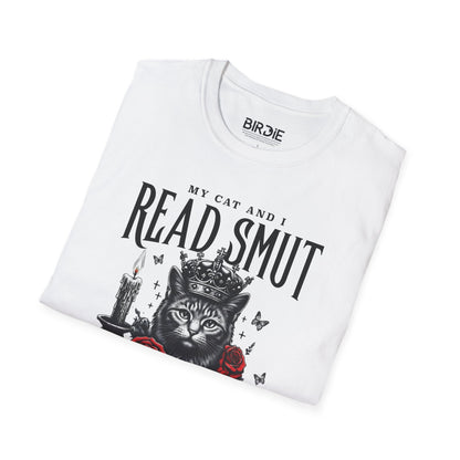 books and cat t shirt