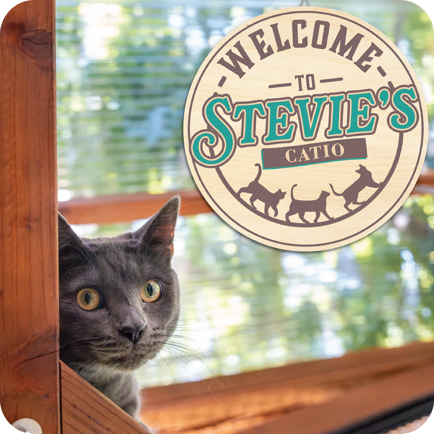 Personalized Welcome to Wood Catio Signs