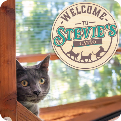 Personalized Welcome to Wood Catio Signs