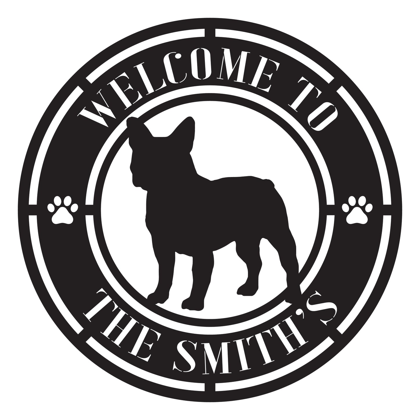 custom pet welcome metal sign